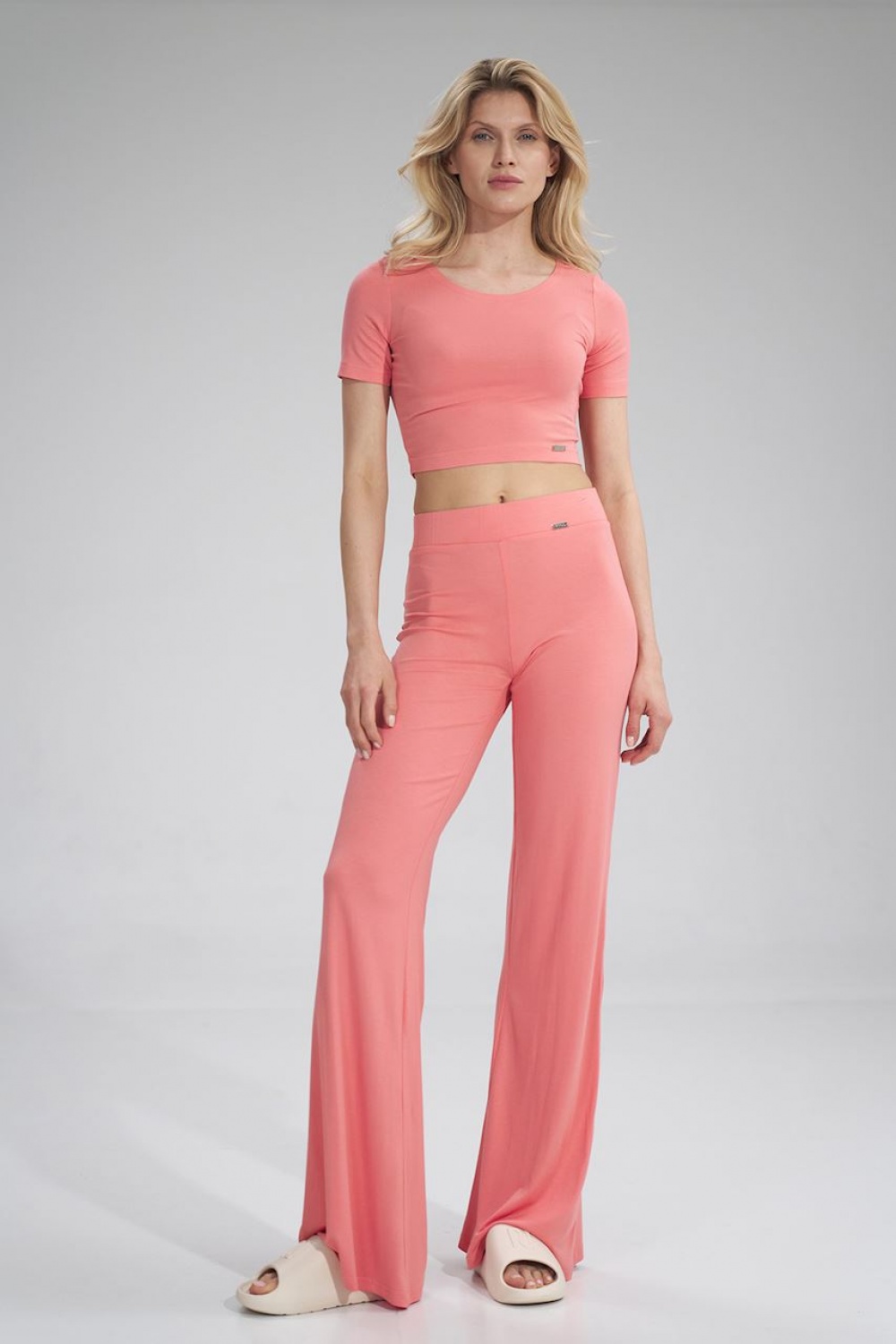 Spodnie Damskie Model M749 Coral - Figl154719 - Różowy