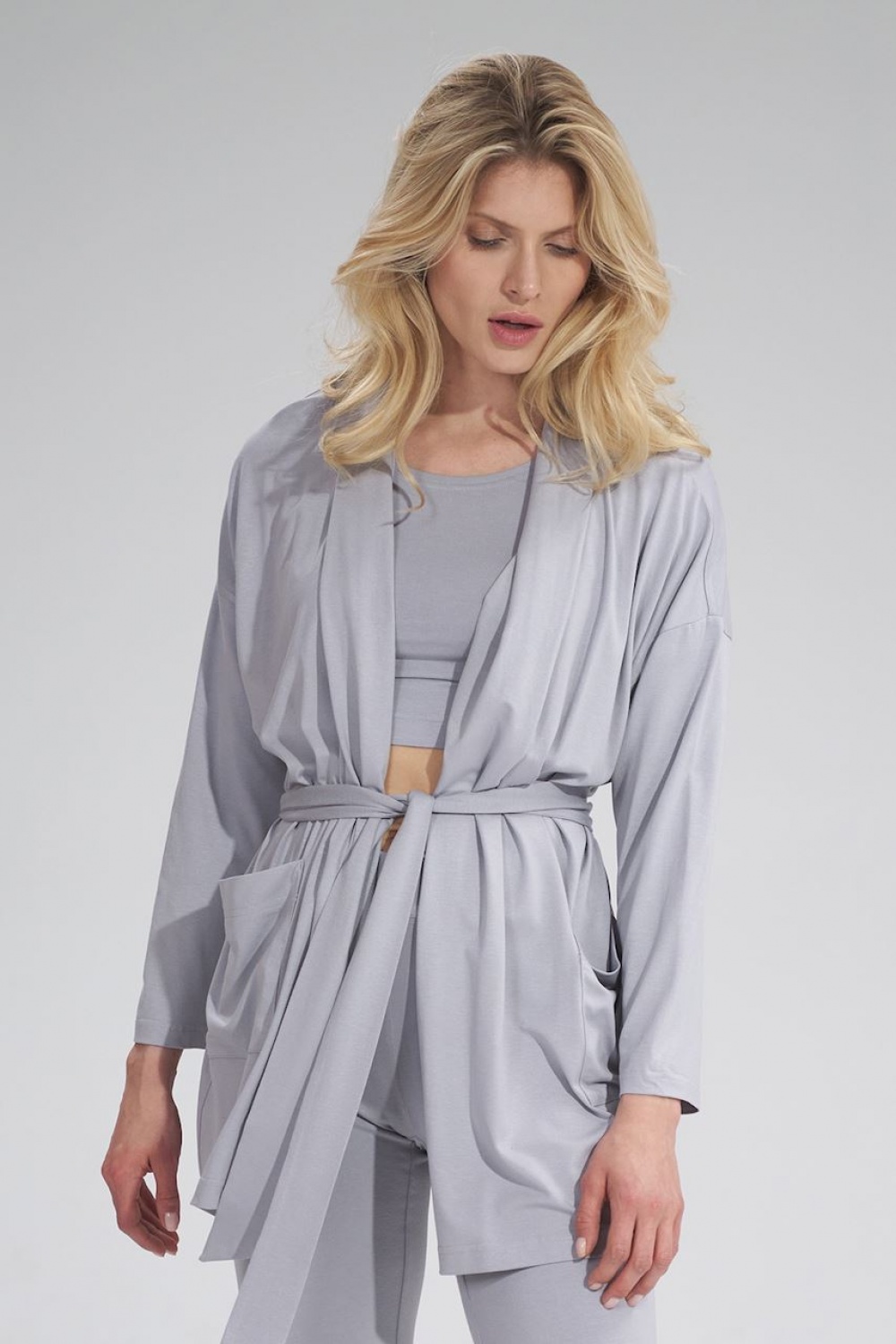 Bluza Damska Model M750 Light Grey - Figl154722 - Szary