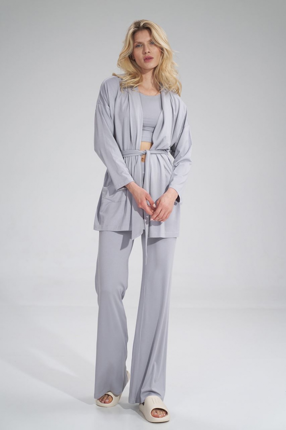Bluza Damska Model M750 Light Grey - Figl154722 - Szary - obrazek 2