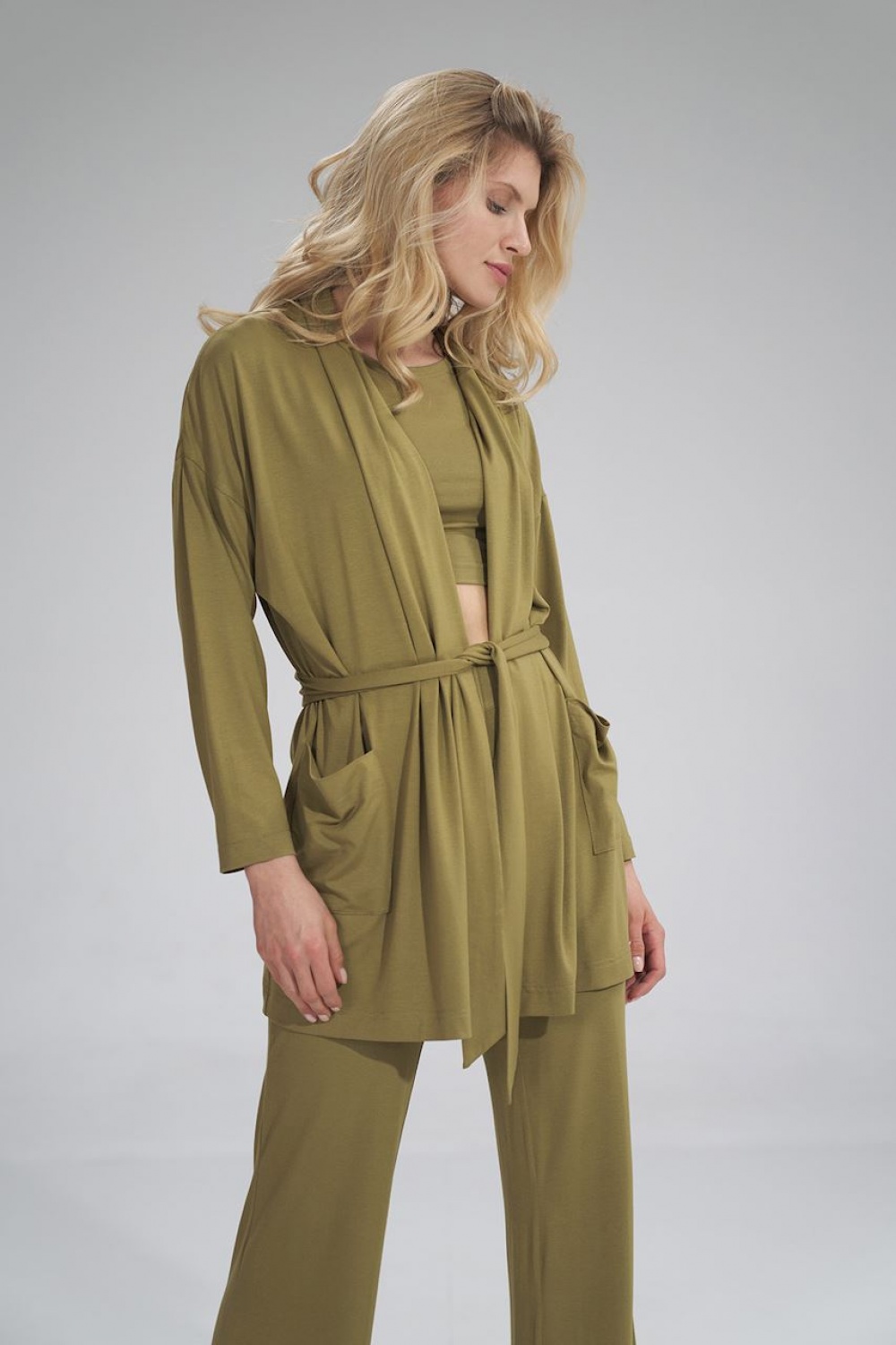 Bluza Damska Model M750 Light Oliwka - Figl154726 - Zielony
