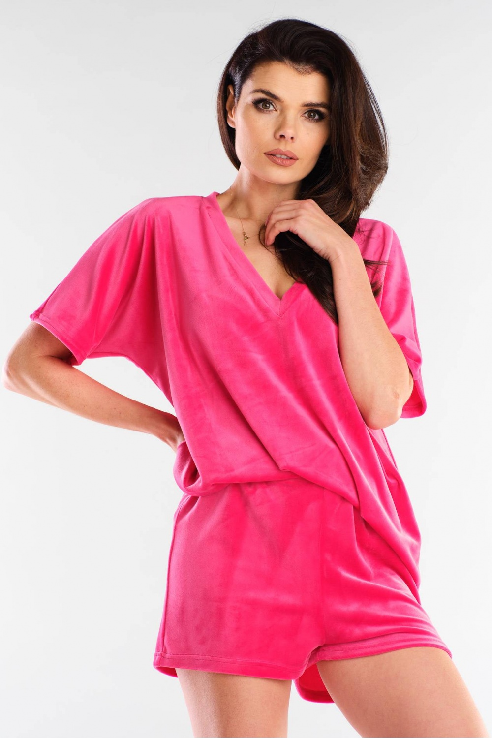 Szorty Damskie Model A418 Pink - awama154792 - Różowy
