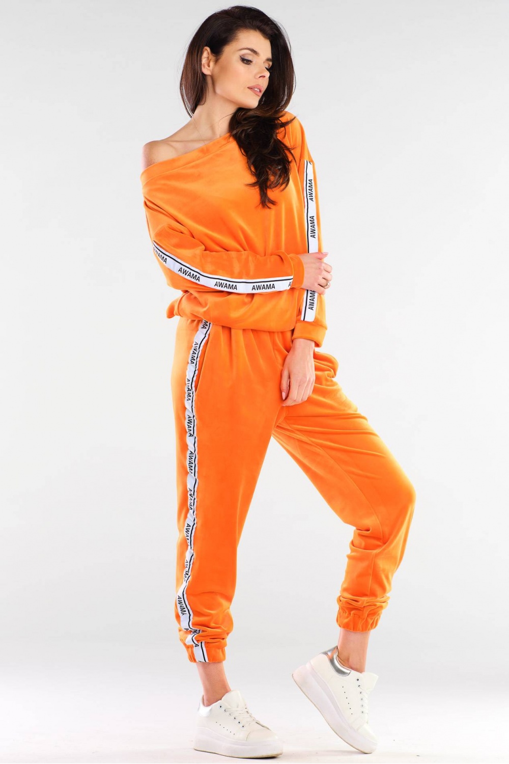 Spodnie Dresowe Model A409 Orange - awama154804 - Pomarańczowy - obrazek 2