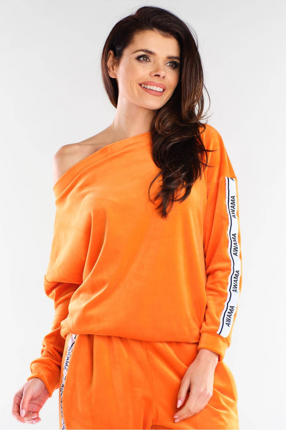 Bluza Damska Model A408 Orange - awama154807 - Pomarańczowy