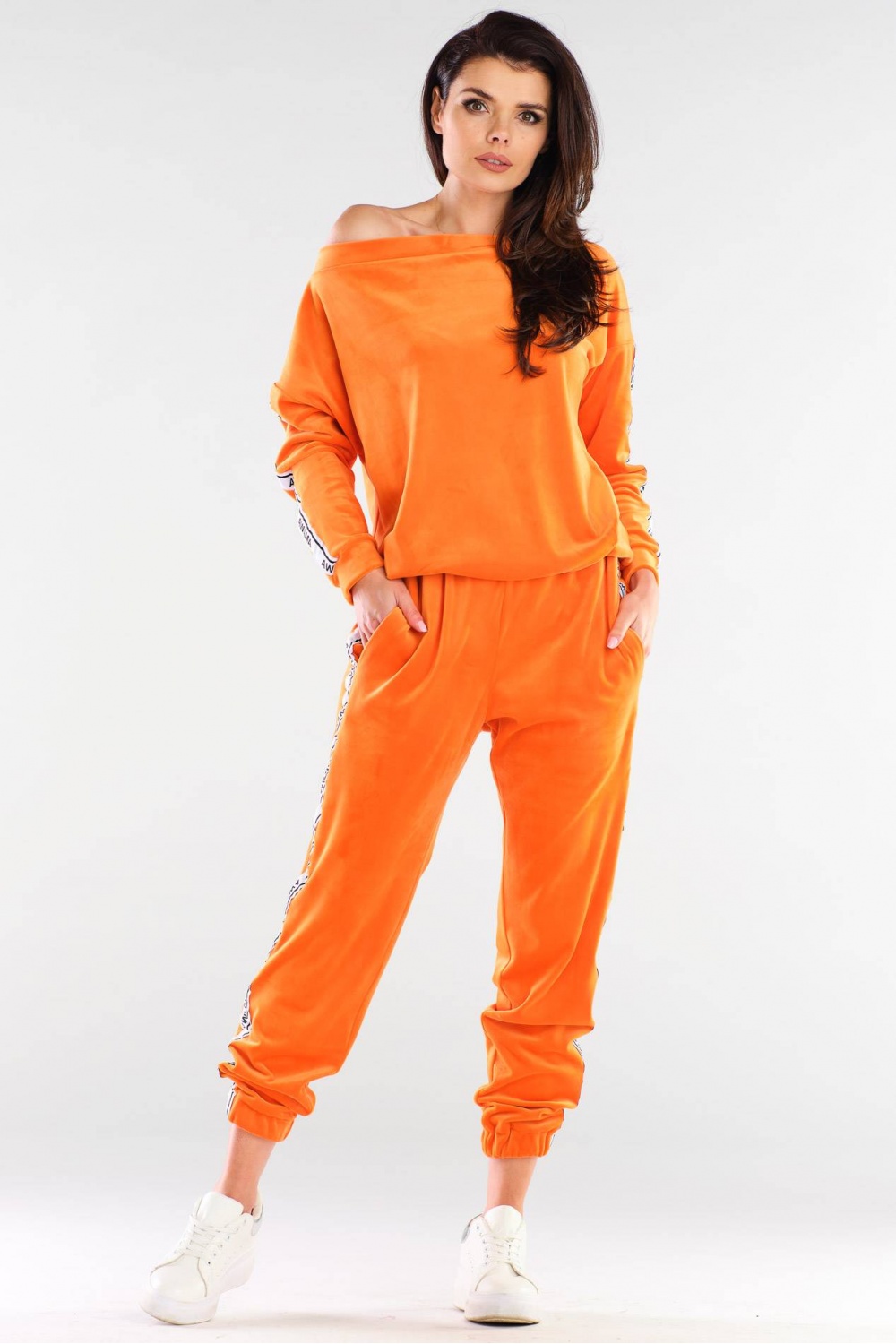 Bluza Damska Model A408 Orange - awama154807 - Pomarańczowy - obrazek 2
