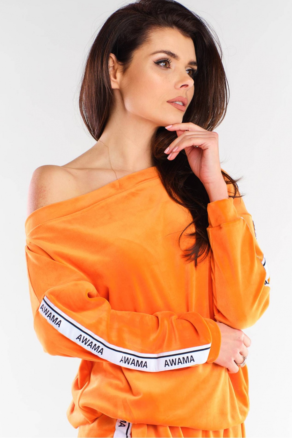 Bluza Damska Model A408 Orange - awama154807 - Pomarańczowy - obrazek 4