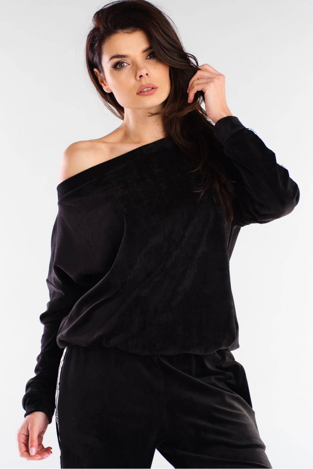 Bluza Damska Model A408 Black - awama154809 - Czarny