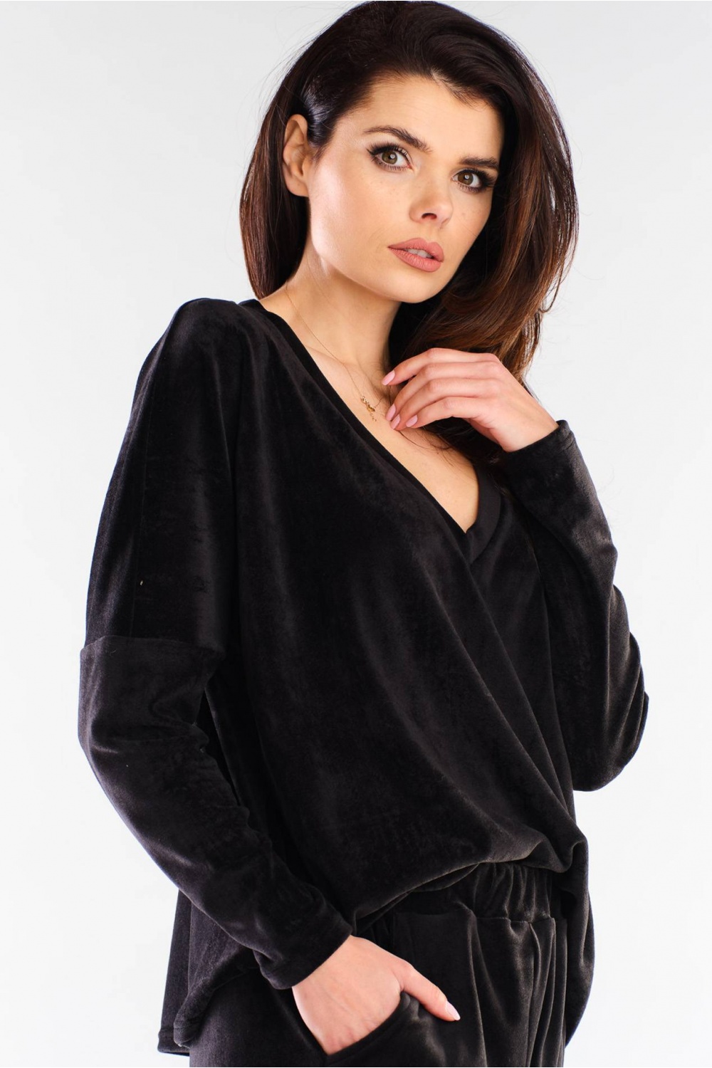 Bluzka Damska Model A417 Black - awama155456 - Czarny - obrazek 4