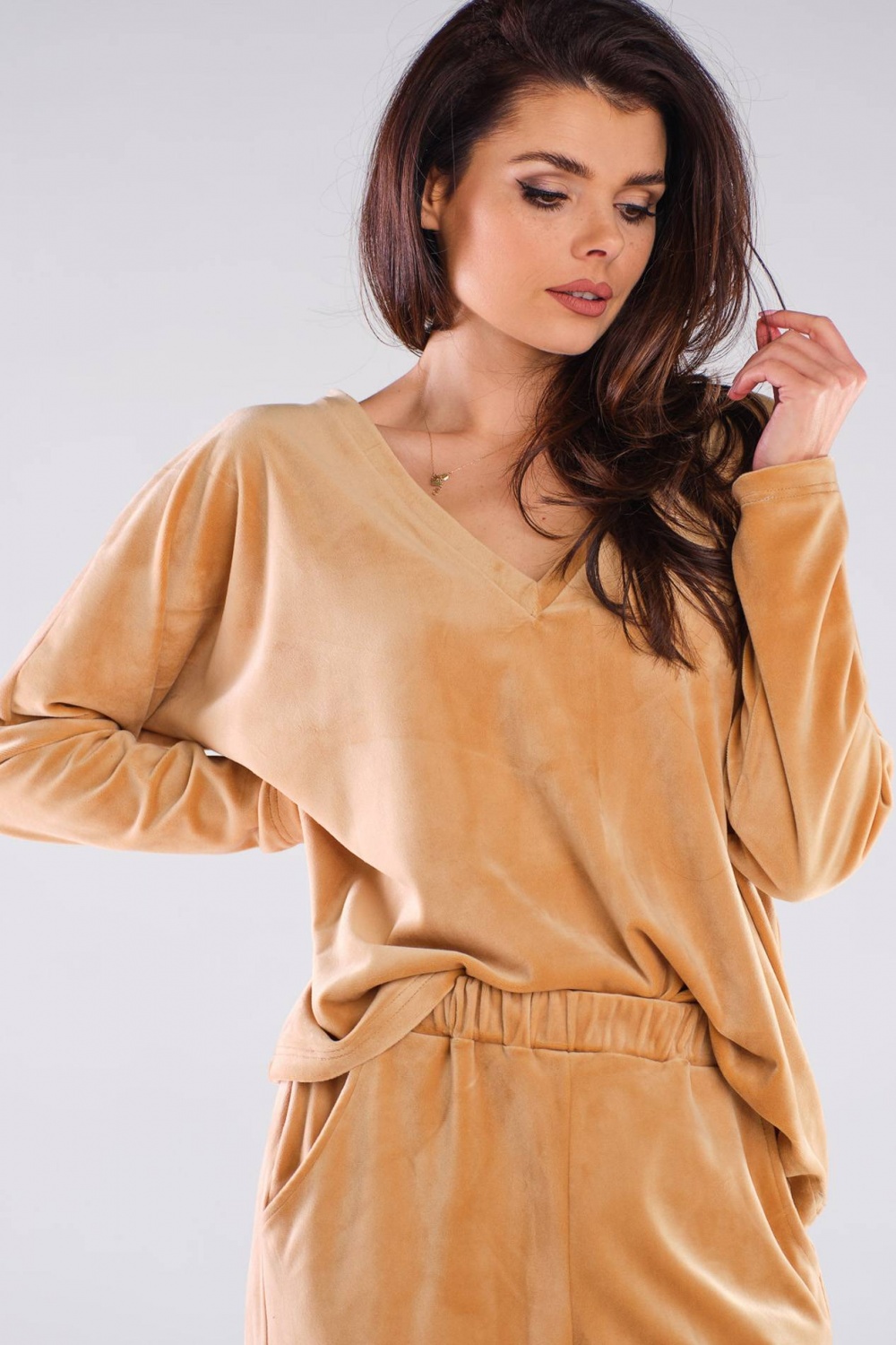 Bluzka Damska Model A417 Beige - awama155457 - Beżowy - obrazek 4