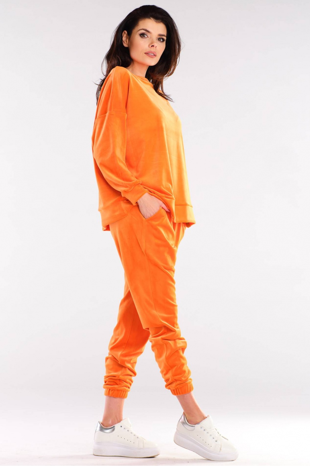 Spodnie Dresowe Model A411 Orange - awama155471 - Pomarańczowy - obrazek 2