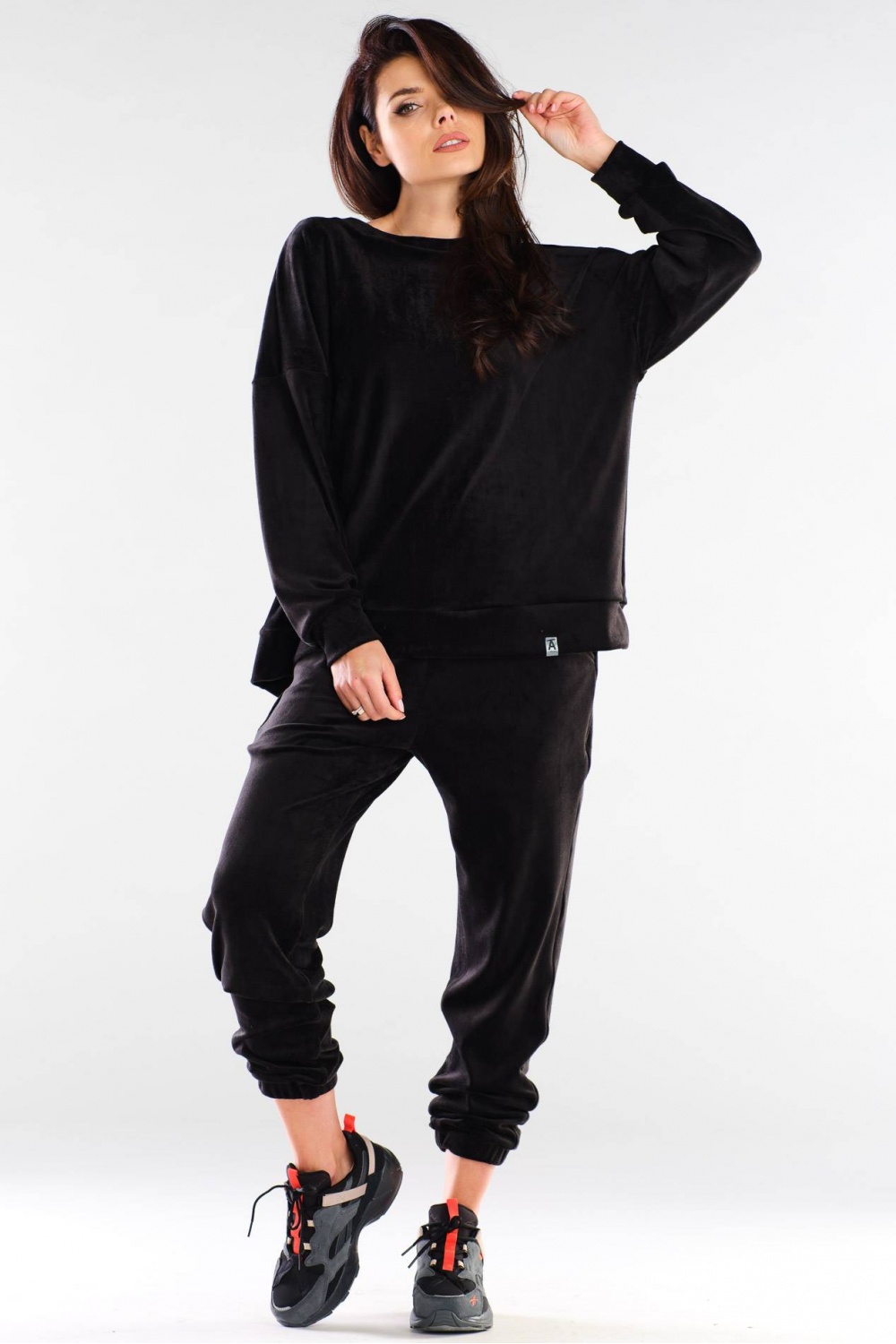 Spodnie Dresowe Model A411 Black - awama155473 - Czarny