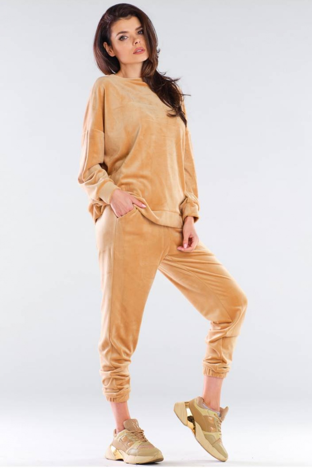 Bluza Damska Model A410 Beige - awama155476 - Beżowy - obrazek 2