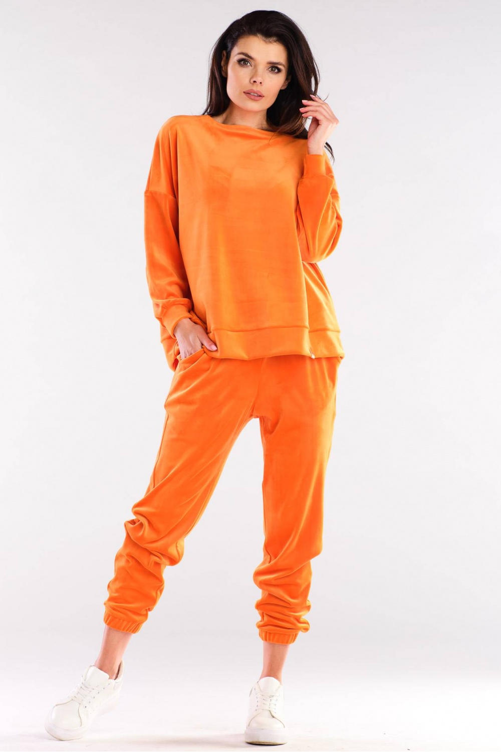 Bluza Damska Model A410 Orange - awama155477 - Pomarańczowy - obrazek 2
