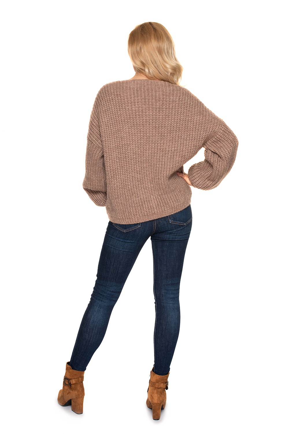 Sweter Kardigan Model 30077 Cappuccino - PeeKaBoo156913 - Beżowy - obrazek 3