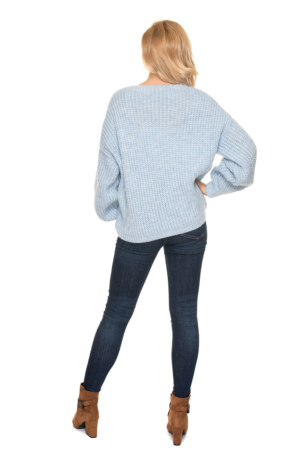 Sweter Kardigan Model 30077 Błękit - PeeKaBoo156915 - Niebieski - obrazek 3