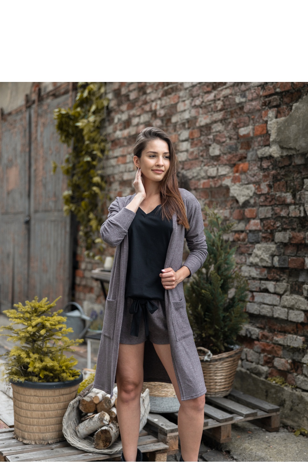 Sweter Kardigan Model Milee Brown - Sensis157075 - Brązowy - obrazek 2