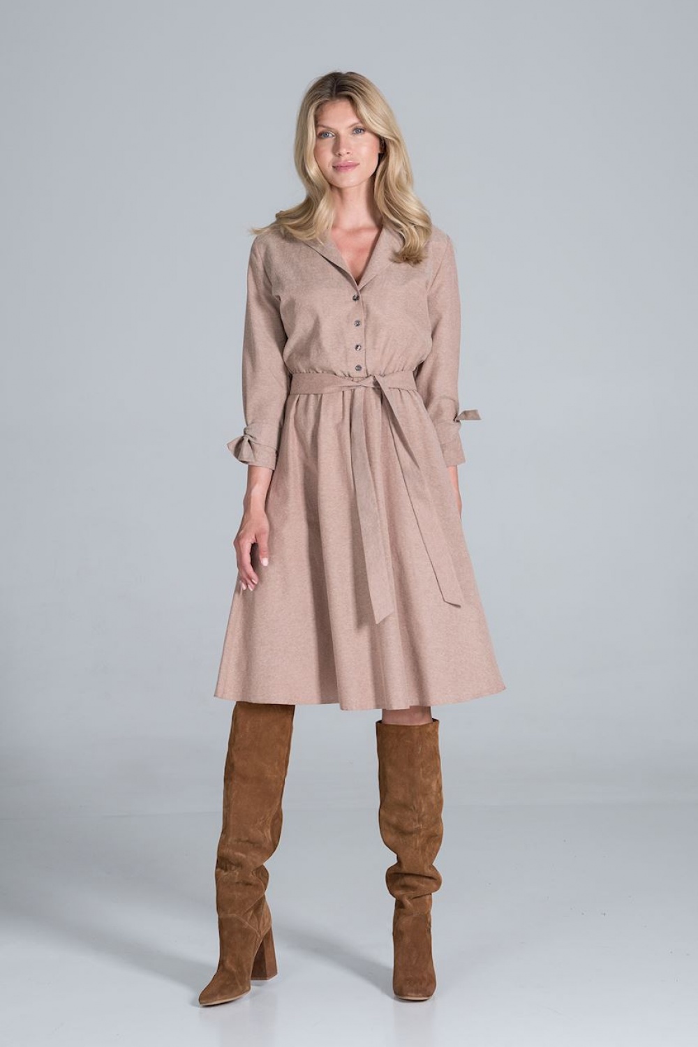 Sukienka Model M838 Beige - Figl157462 - Beżowy - obrazek 2