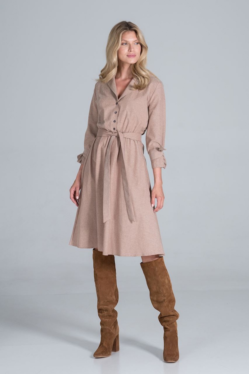 Sukienka Model M838 Beige - Figl157462 - Beżowy - obrazek 4