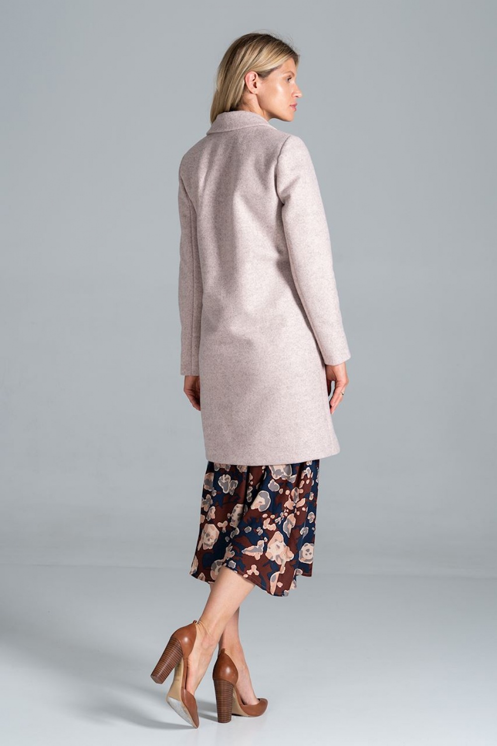 Płaszcz Model M832 Pink Melange - Figl157487 - Różowy - obrazek 3