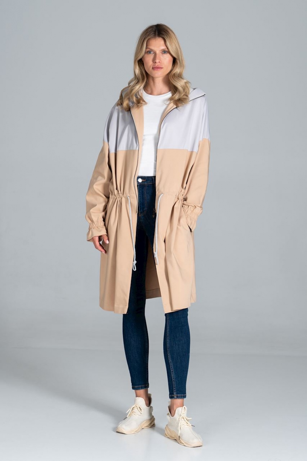 Płaszcz Model M817 Beige/Grey - Figl157552 - Beżowy