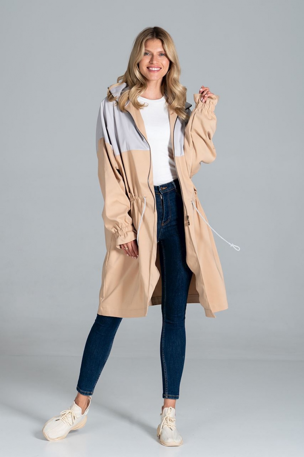 Płaszcz Model M817 Beige/Grey - Figl157552 - Beżowy - obrazek 2