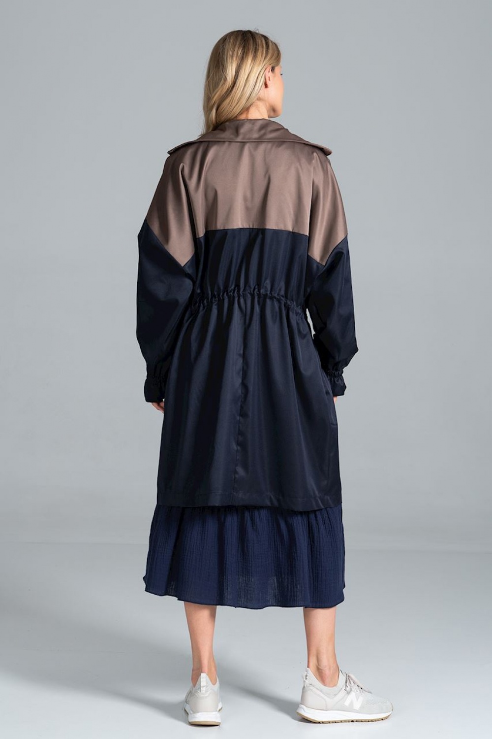 Płaszcz Model M817 Navy/Brown - Figl157553 - Granatowy - obrazek 3