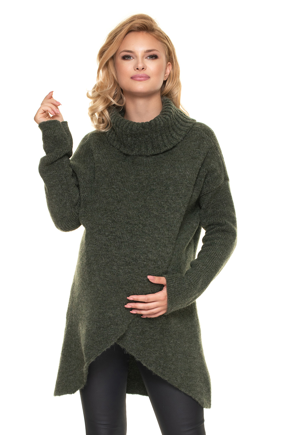 Sweter Ciążowy Model 30078 Khaki - PeeKaBoo157714 - Zielony