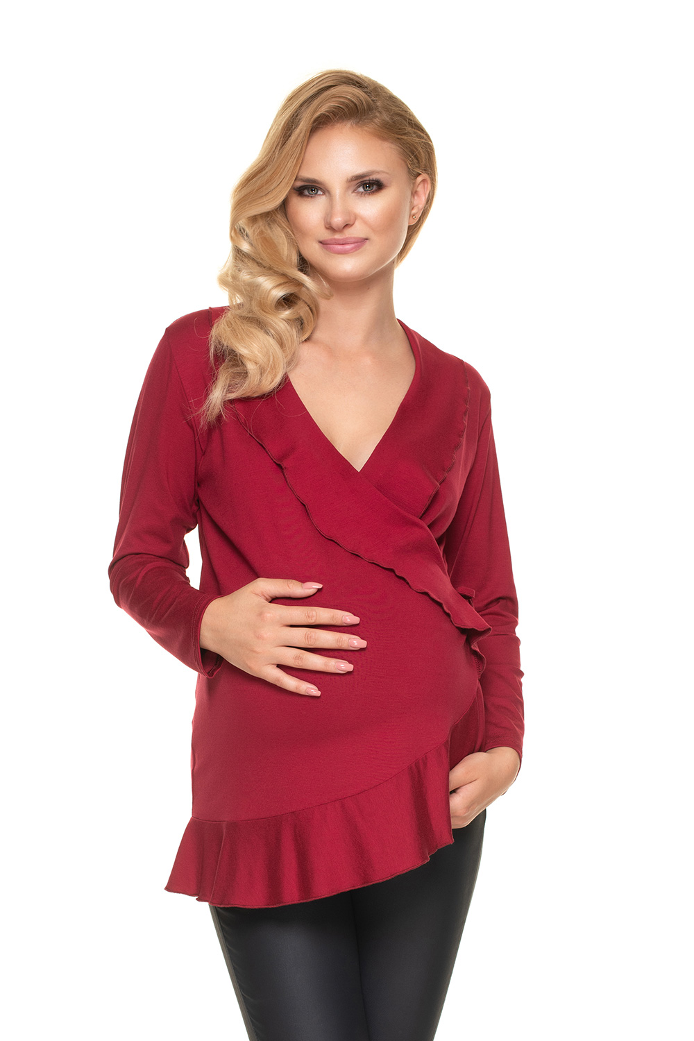 Bluzka Ciążowa Model 0185 Bordo - PeeKaBoo157822 - Czerwony