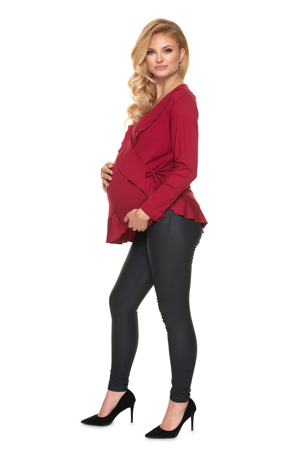 Bluzka Ciążowa Model 0185 Bordo - PeeKaBoo157822 - Czerwony - obrazek 2
