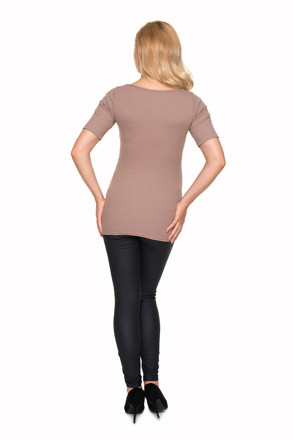 Bluzka Ciążowa Model 1717 Cappuccino - PeeKaBoo157828 - Beżowy - obrazek 3