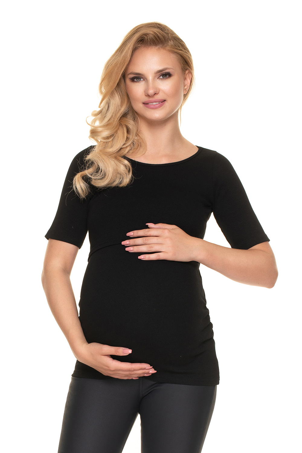 Bluzka Ciążowa Model 1717 Black - PeeKaBoo157829 - Czarny