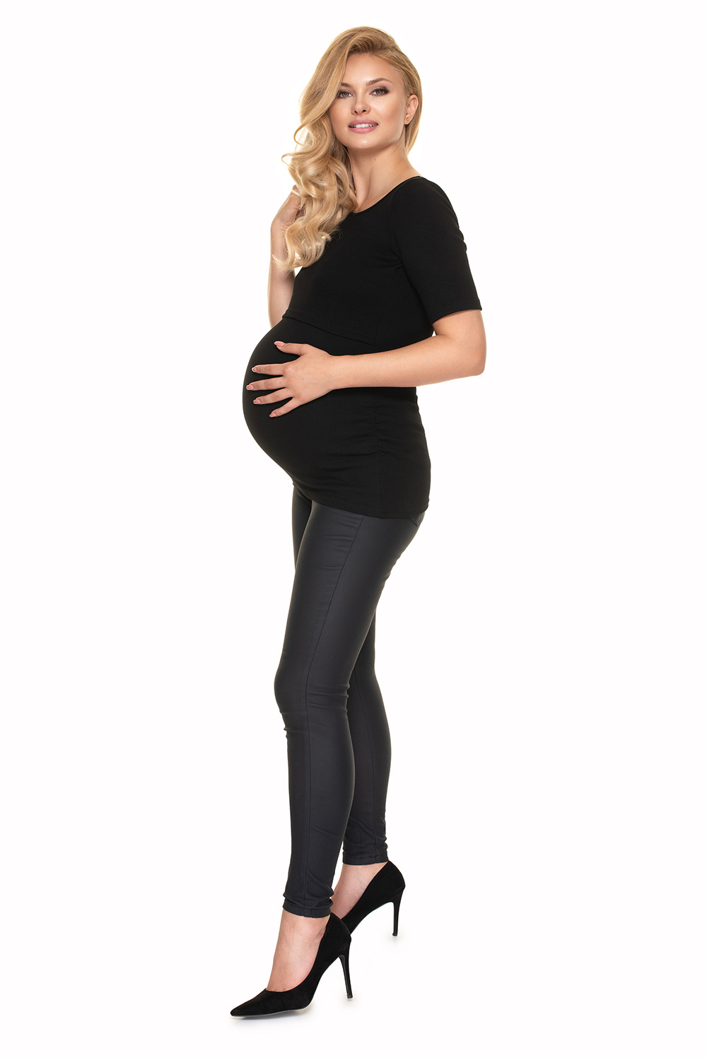 Bluzka Ciążowa Model 1717 Black - PeeKaBoo157829 - Czarny - obrazek 2