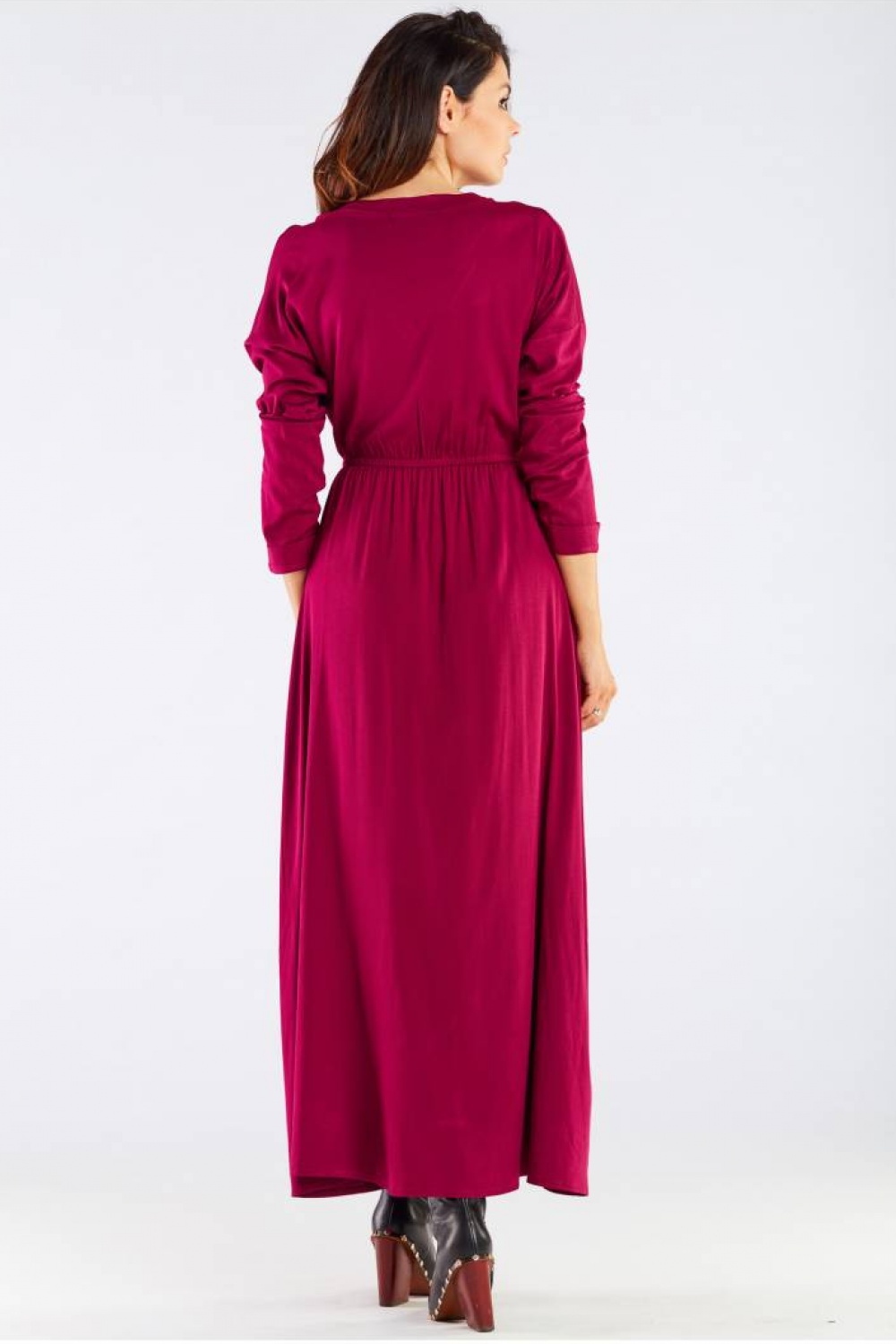 Sukienka Model A454 Bordo - awama158618 - Czerwony - obrazek 3