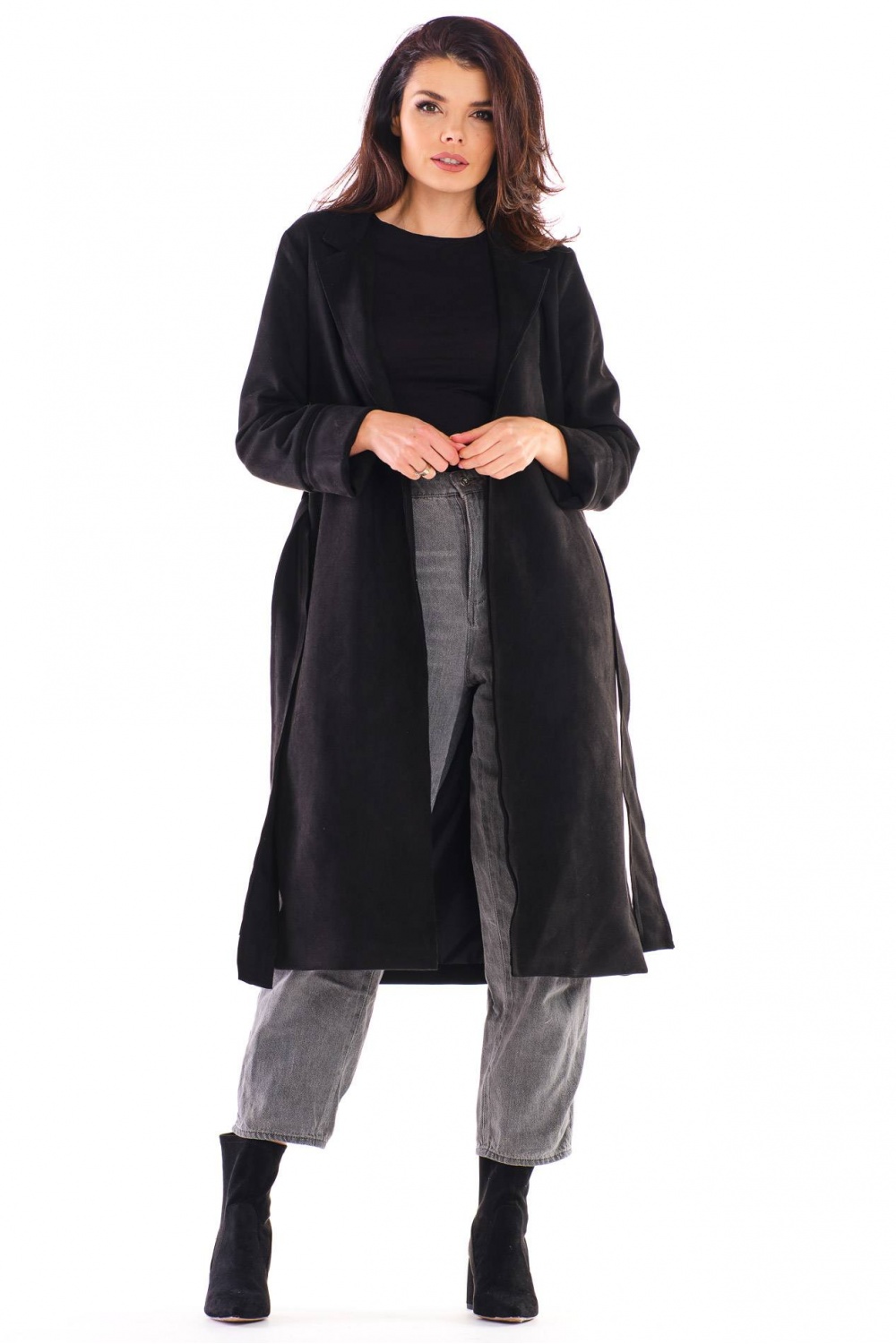 Płaszcz Damski Model A464 Black - awama158796 - Czarny