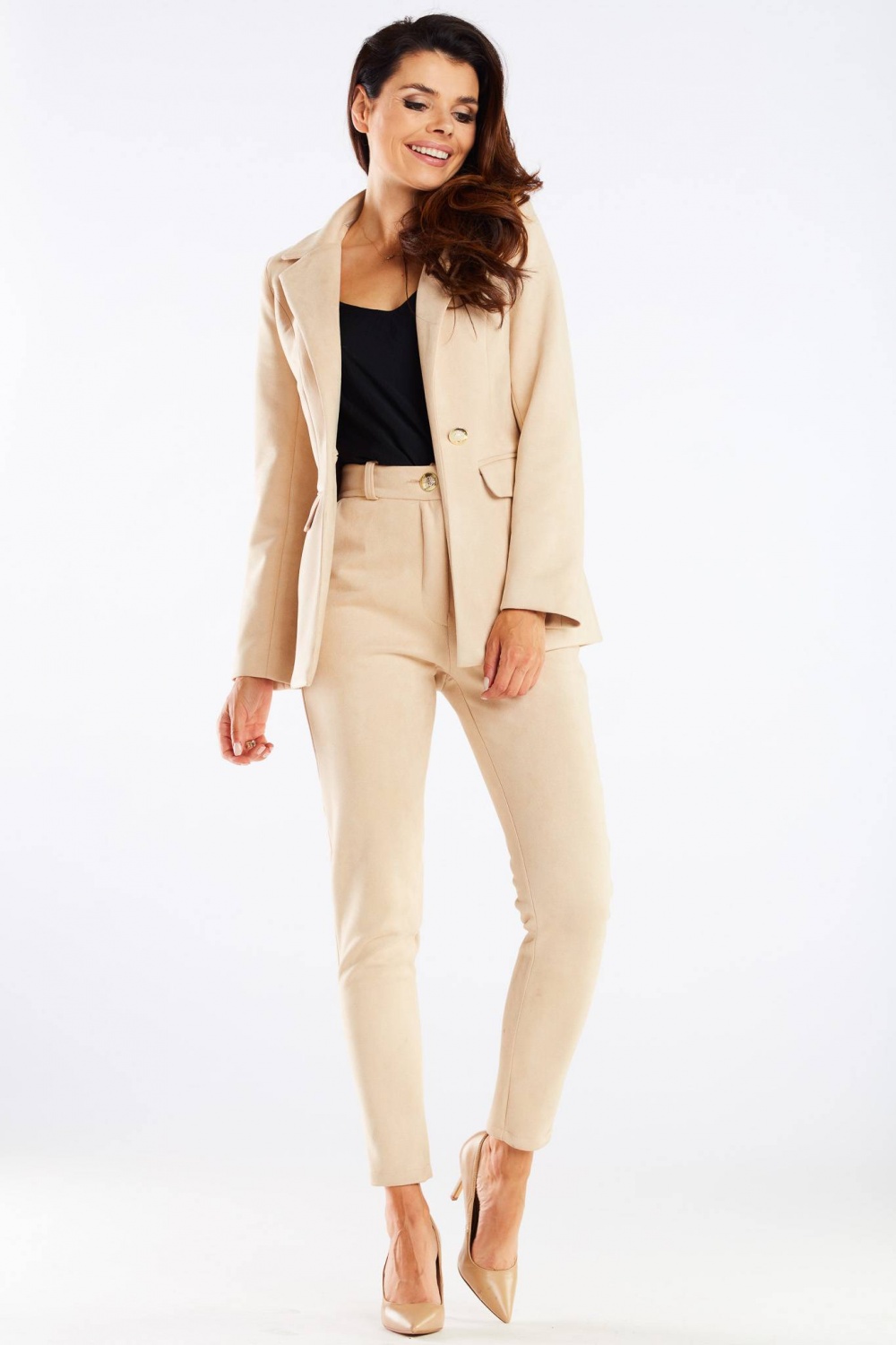 Spodnie Damskie Model A461 Beige - awama159228 - Beżowy - obrazek 4