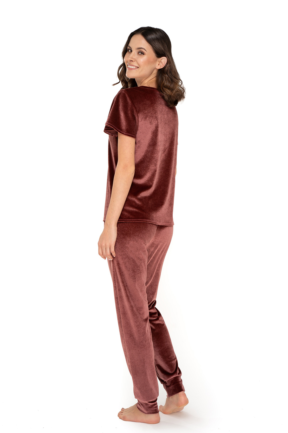 Spodnie Dres Damski Model Audrey Burgund - Babella159687 - Brązowy - obrazek 2