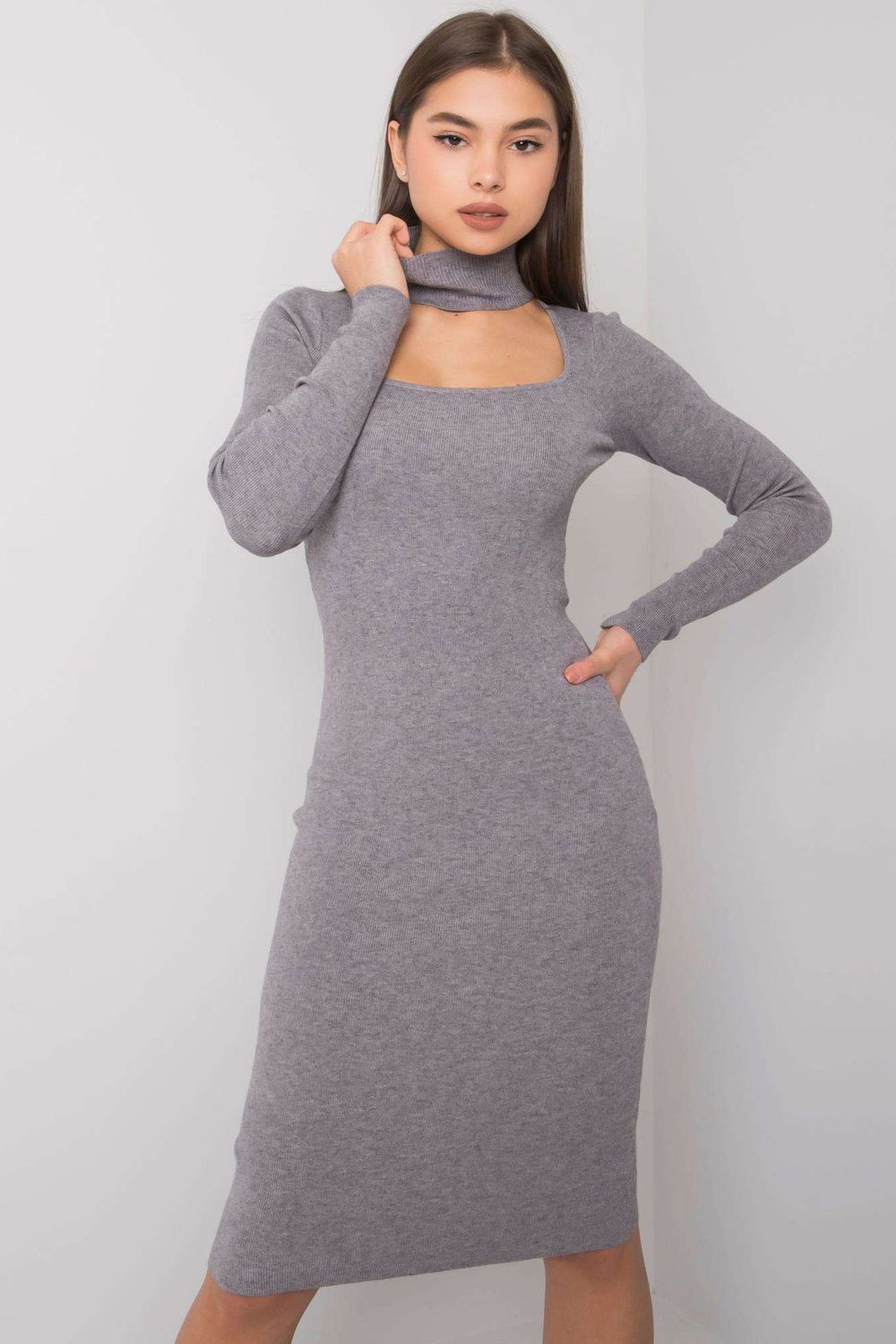 Sukienka Model TW-SK-BI-ZS5178.84 Grey - Och Bella159723 - Szary