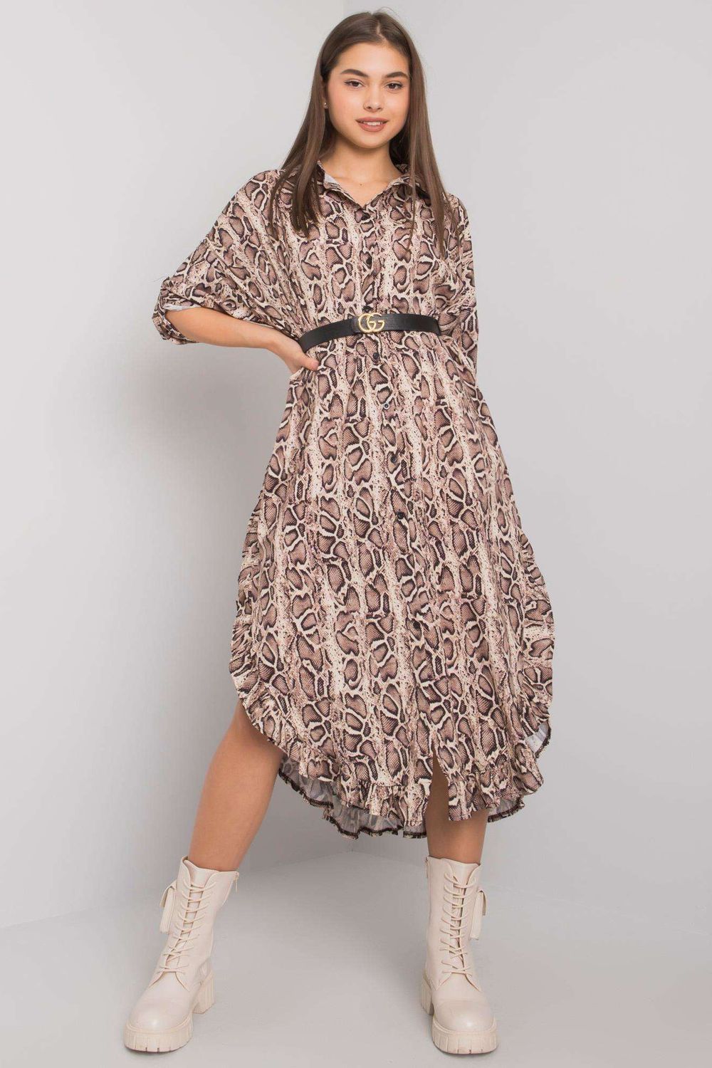 Sukienka Model TW-SK-BI-32556-1.62P Beige - Och Bella159751 - Beżowy