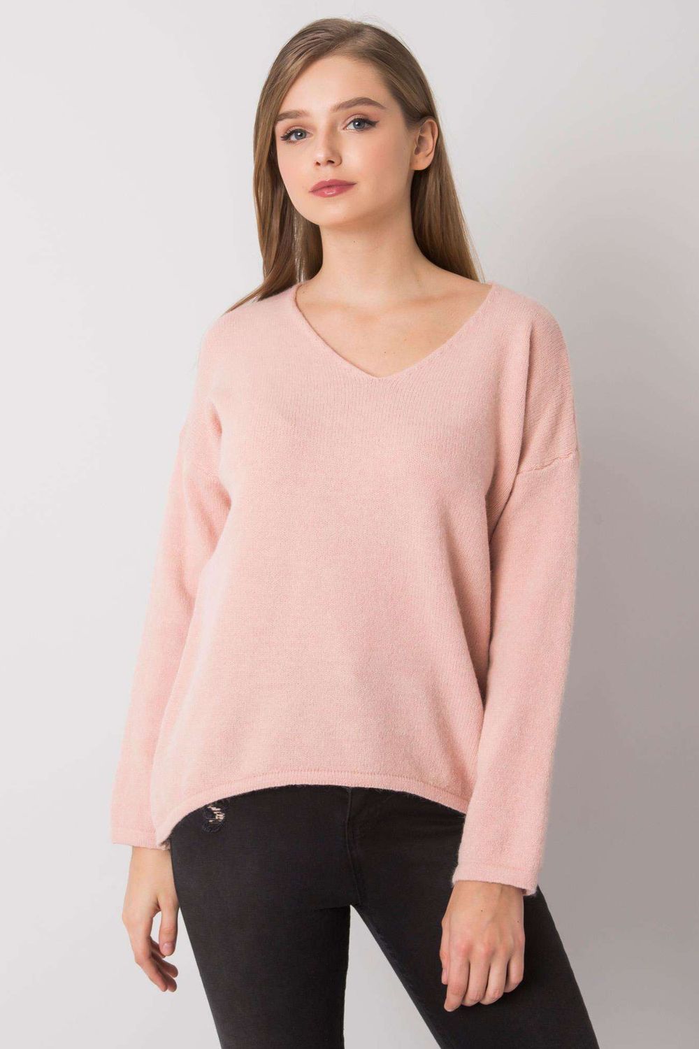 Sweter Damski Model TW-SW-BI-9802.25X Light Pink - Och Bella159767 - Różowy - obrazek 2