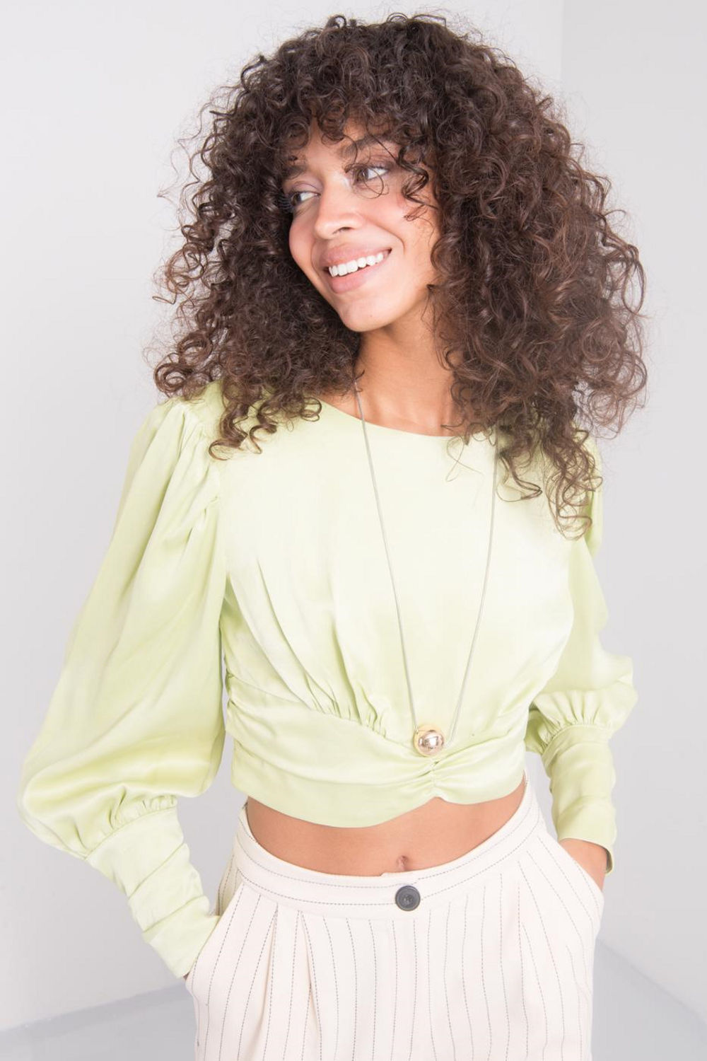 Bluzka Model 15578 Limonka - By Sally Fashion160344 - Zielony