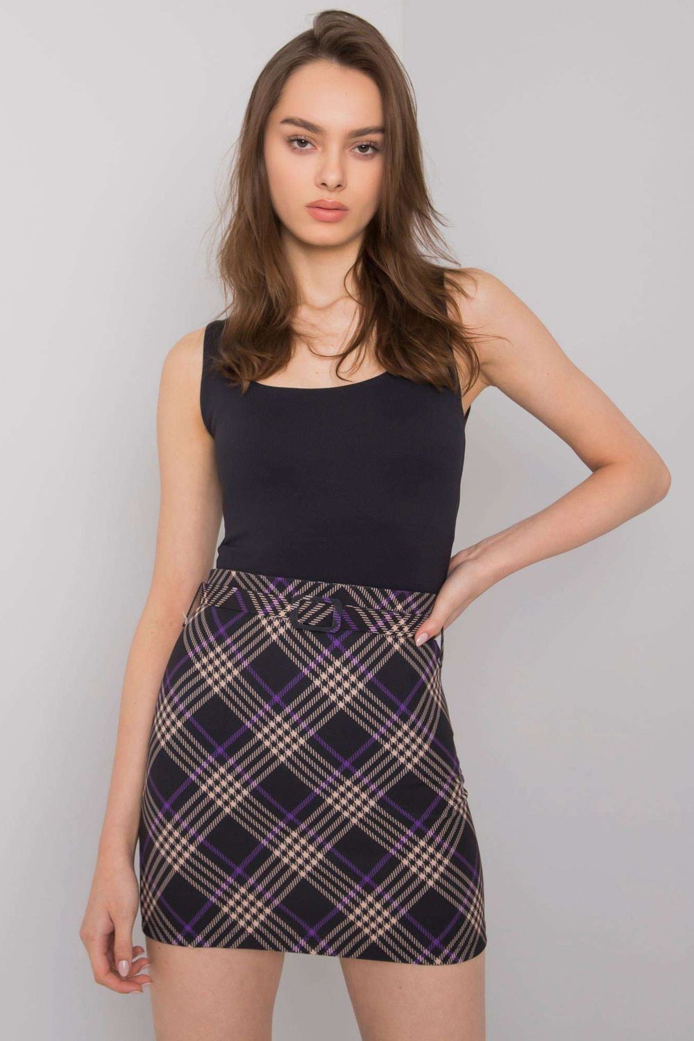 Spódnica Model DHJ-SD-3213.11P Black/Violet - Italy Moda160387 - Czarny