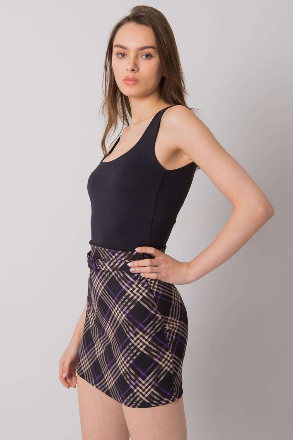 Spódnica Model DHJ-SD-3213.11P Black/Violet - Italy Moda160387 - Czarny - obrazek 3