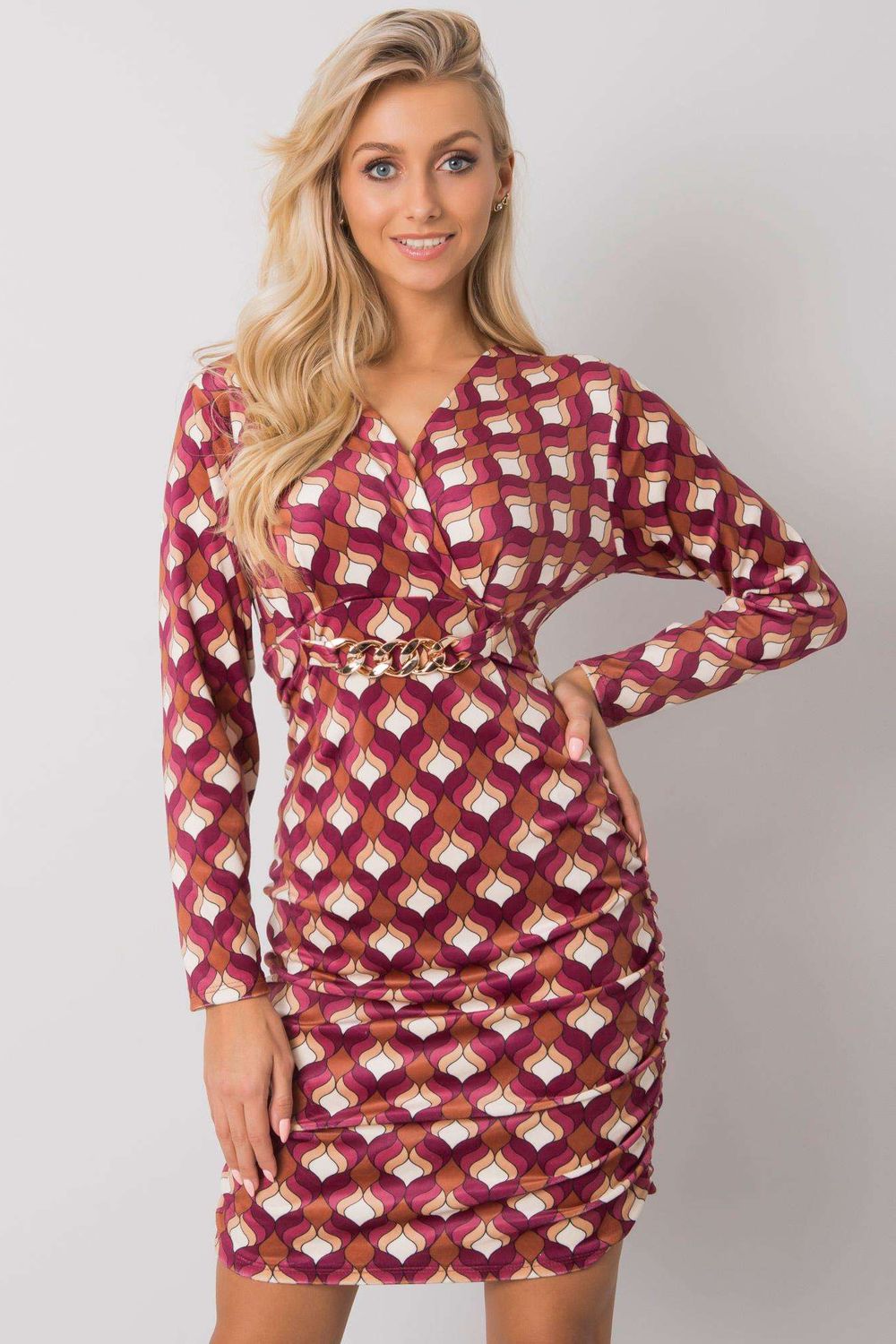 Sukienka Model DHJ-SK-12695.26P Dark Pink - Italy Moda160393 - Różowy
