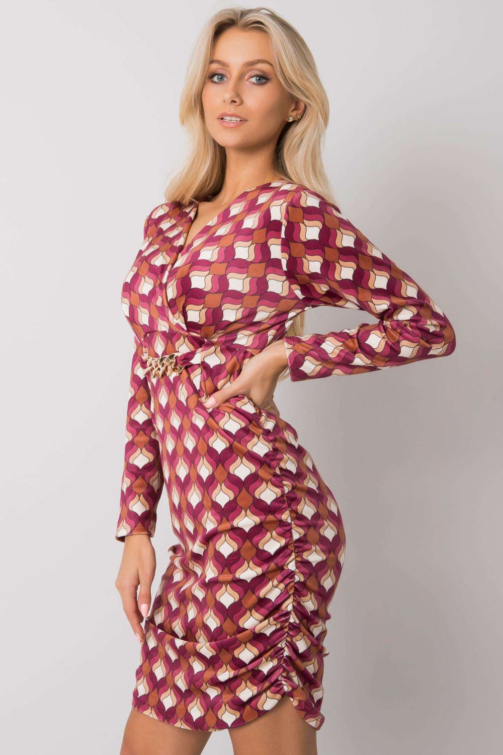 Sukienka Model DHJ-SK-12695.26P Dark Pink - Italy Moda160393 - Różowy - obrazek 3