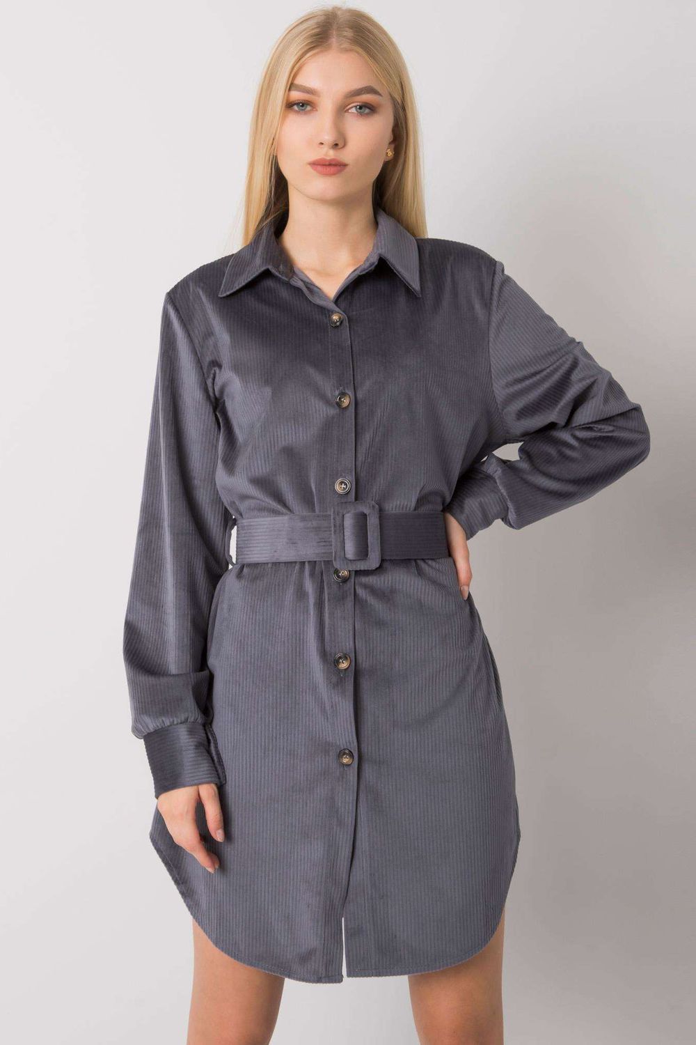 Sukienka Model DHJ-SK-10333.12P Grafit - Italy Moda160422 - Szary - obrazek 2