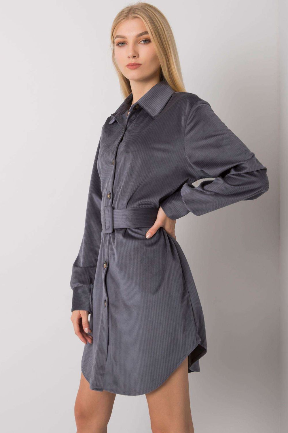 Sukienka Model DHJ-SK-10333.12P Grafit - Italy Moda160422 - Szary - obrazek 3