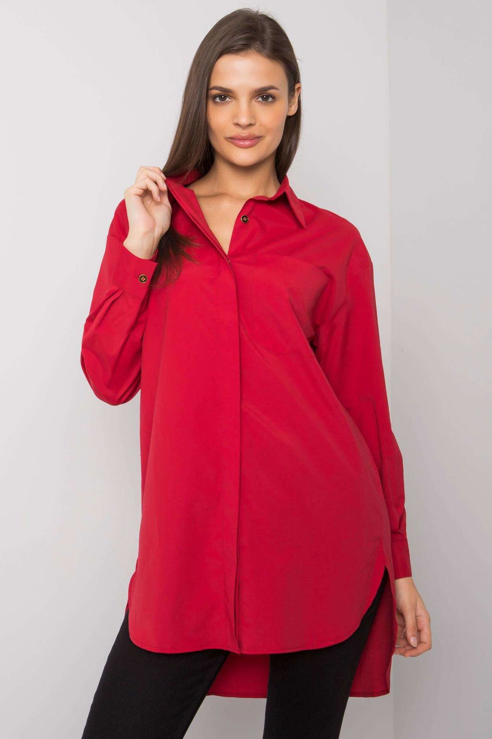 Koszula Damska Model EM-KS-005.34 Bordo - Ex Moda160735 - Czerwony