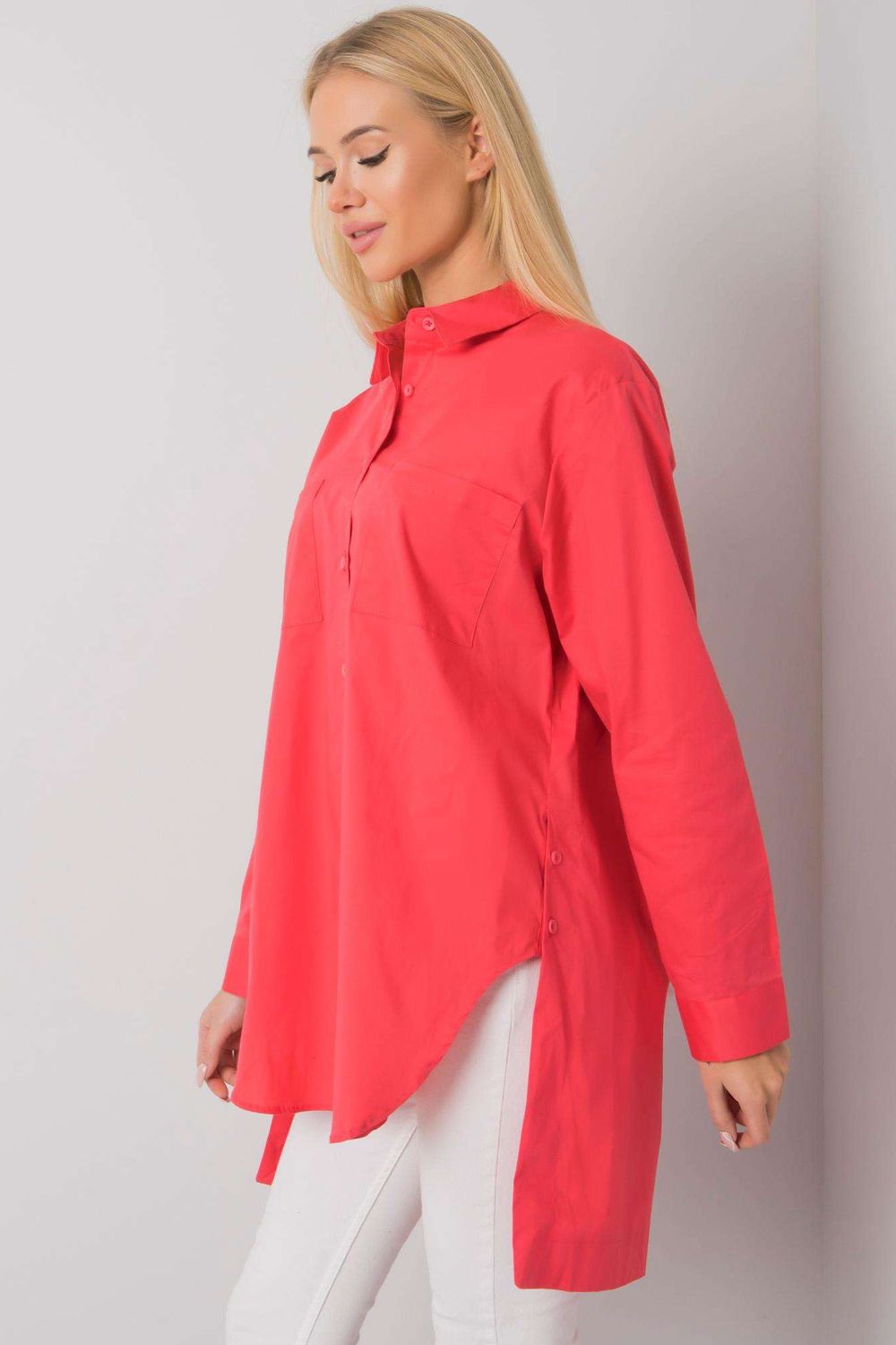 Koszula Damska Model EM-KS-001.46 Coral - Ex Moda160740 - Różowy - obrazek 3