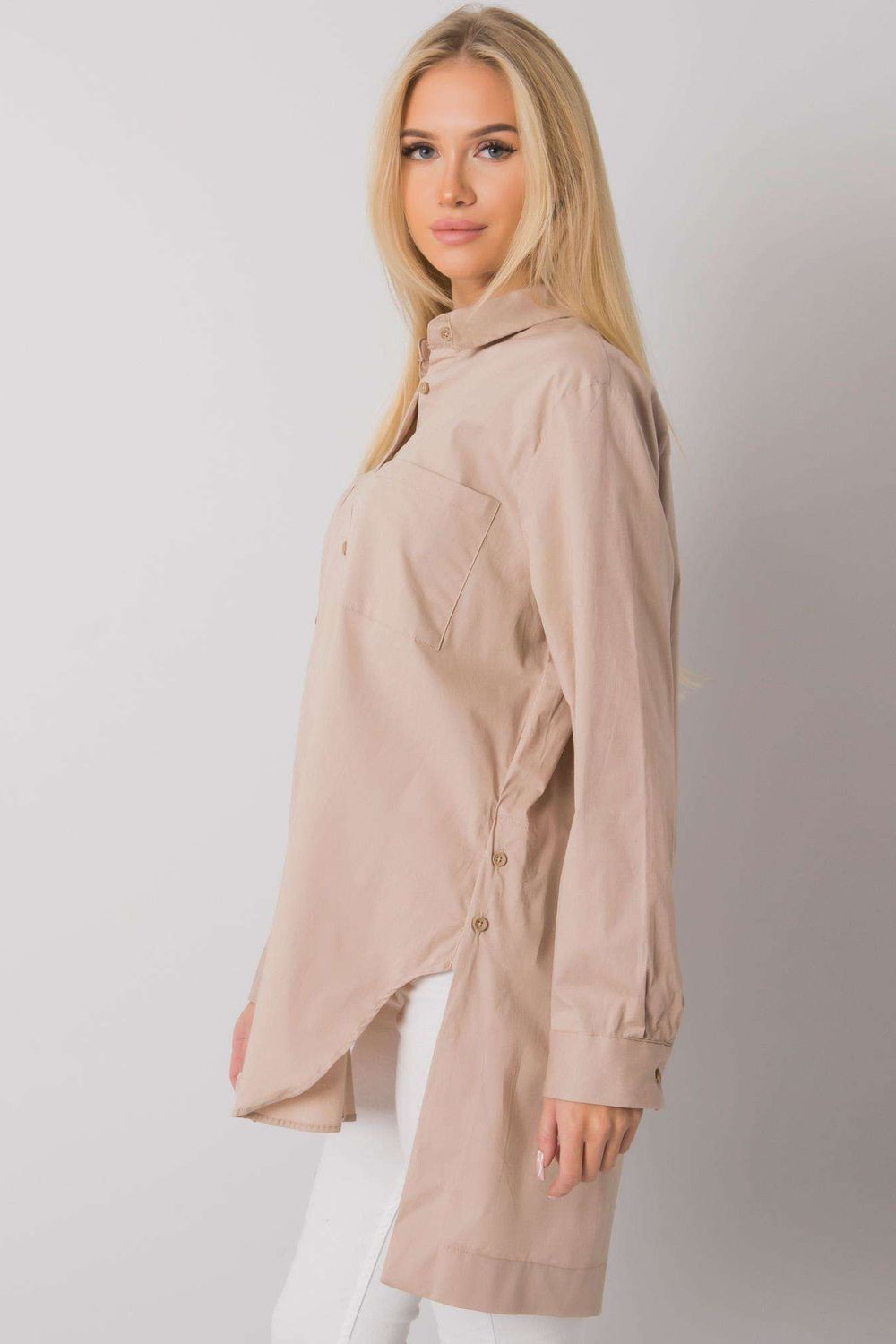 Koszula Damska Model EM-KS-001.46 Beige - Ex Moda160741 - Beżowy - obrazek 3