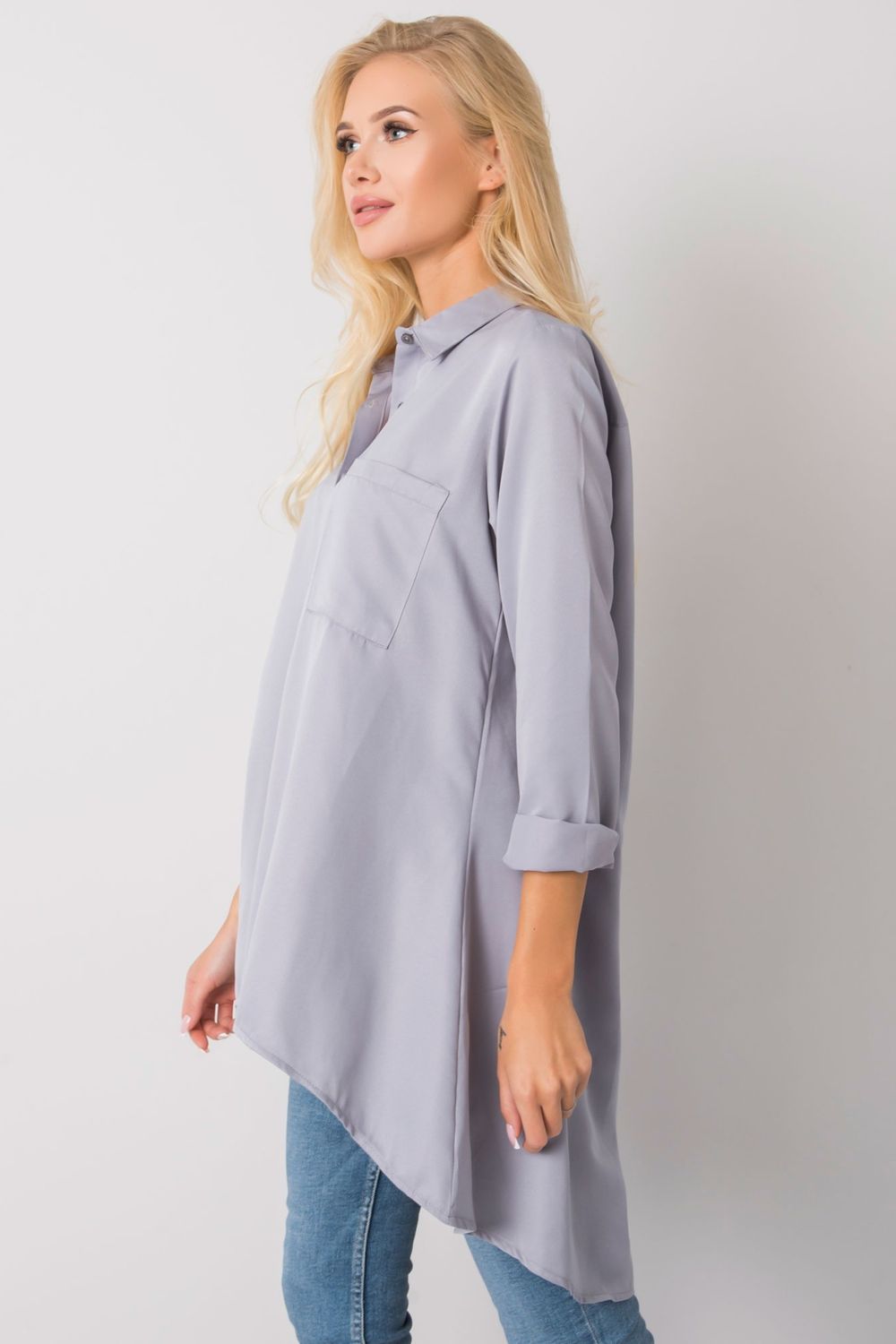 Koszula Damska Model EM-KS-556-1.11 Grey - Ex Moda160751 - Szary - obrazek 2