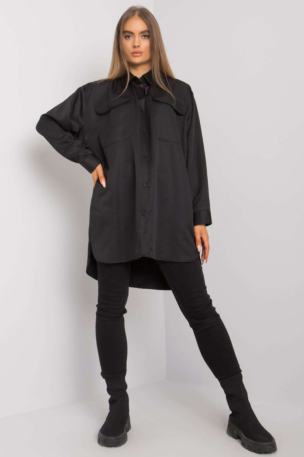 Koszula Damska Model EM-KS-678-1.09 Black - Ex Moda160756 - Czarny - obrazek 2